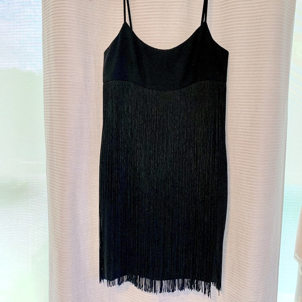 Calvin Klein black dress with tassels